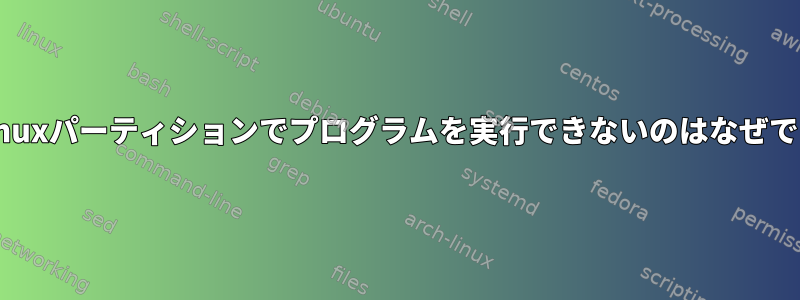 他のLinuxパーティションでプログラムを実行できないのはなぜですか？