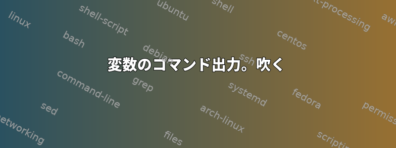 変数のコマンド出力。吹く