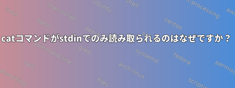 catコマンドがstdinでのみ読み取られるのはなぜですか？