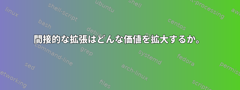 間接的な拡張はどんな価値を拡大するか。