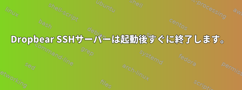 Dropbear SSHサーバーは起動後すぐに終了します。