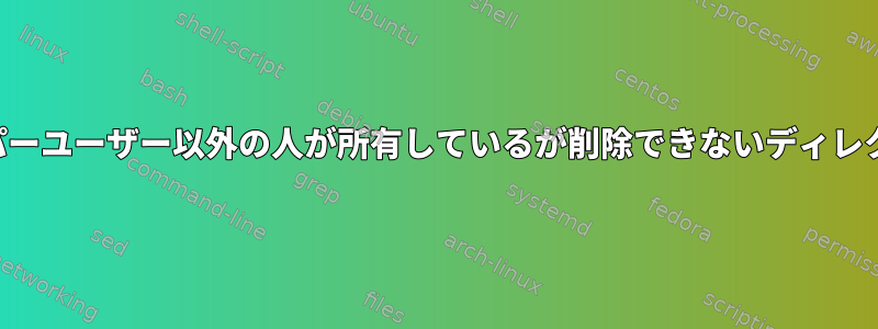 スーパーユーザー以外の人が所有しているが削除できないディレクトリ