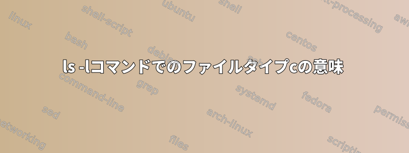 ls -lコマンドでのファイルタイプcの意味