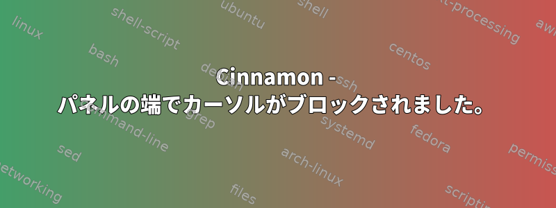 Cinnamon - パネルの端でカーソルがブロックされました。