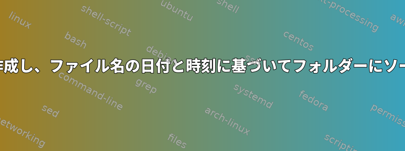 ファイルを作成し、ファイル名の日付と時刻に基づいてフォルダーにソートします。