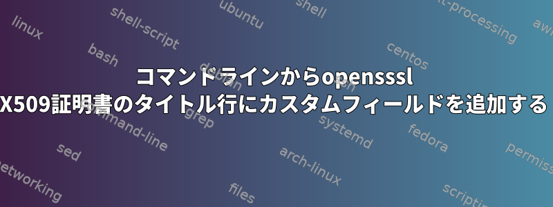 コマンドラインからopensssl X509証明書のタイトル行にカスタムフィールドを追加する