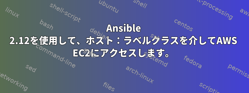 Ansible 2.12を使用して、ホスト：ラベルクラスを介してAWS EC2にアクセスします。