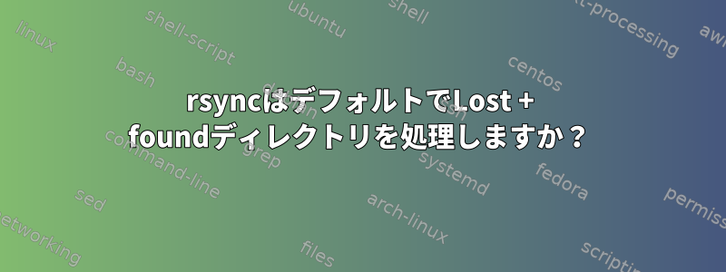 rsyncはデフォルトでLost + foundディレクトリを処理しますか？