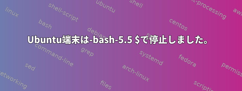 Ubuntu端末は-bash-5.5 $で停止しました。