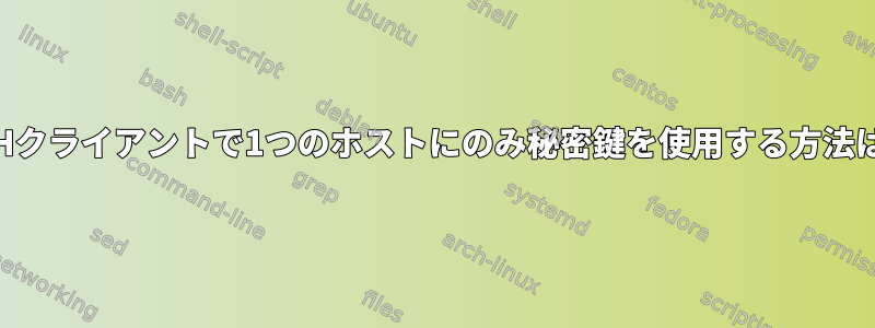 SSHクライアントで1つのホストにのみ秘密鍵を使用する方法は？