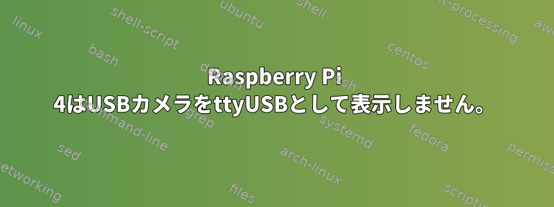 Raspberry Pi 4はUSBカメラをttyUSBとして表示しません。