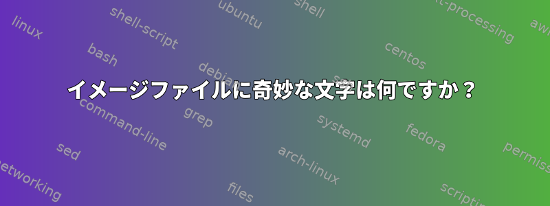 イメージファイルに奇妙な文字は何ですか？