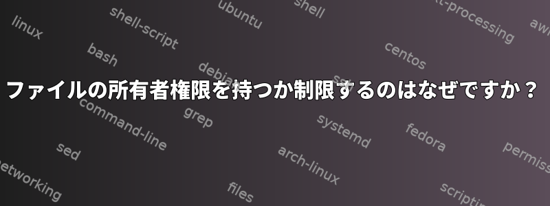 ファイルの所有者権限を持つか制限するのはなぜですか？