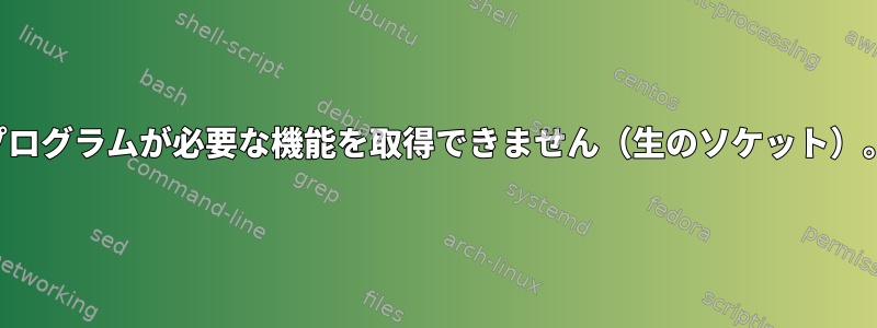 プログラムが必要な機能を取得できません（生のソケット）。