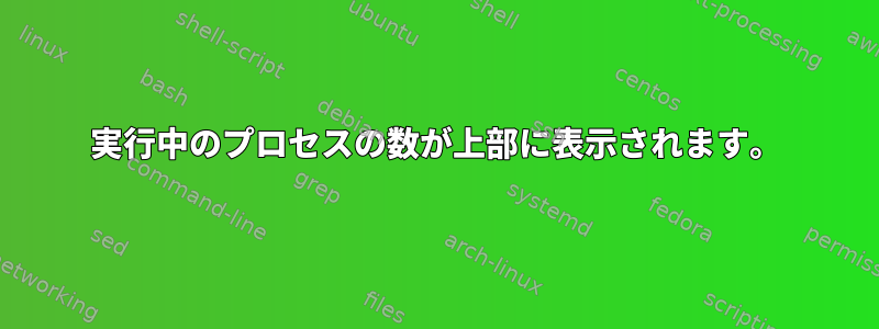 実行中のプロセスの数が上部に表示されます。