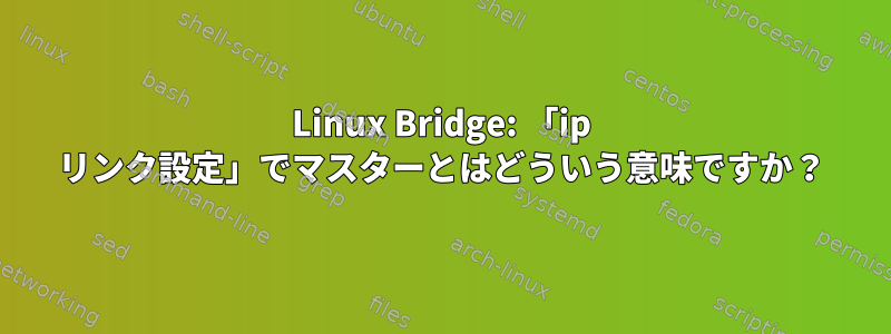 Linux Bridge: 「ip リンク設定」でマスターとはどういう意味ですか？