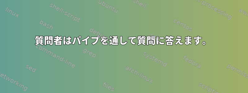 質問者はパイプを通して質問に答えます。