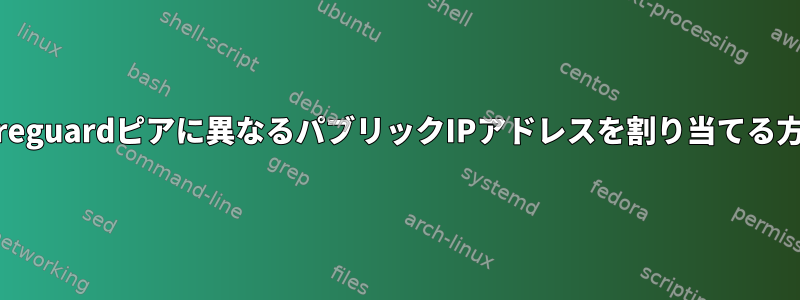 別のWireguardピアに異なるパブリックIPアドレスを割り当てる方法は？