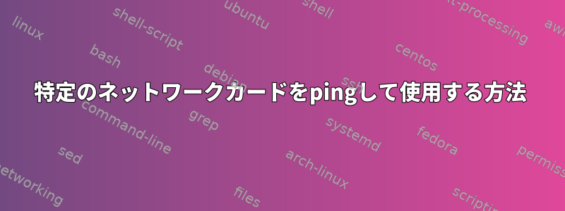 特定のネットワークカードをpingして使用する方法