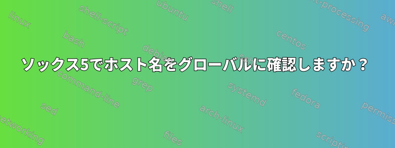 ソックス5でホスト名をグローバルに確認しますか？