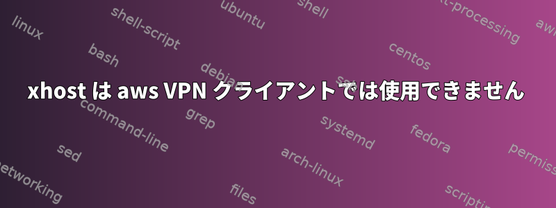 xhost は aws VPN クライアントでは使用できません