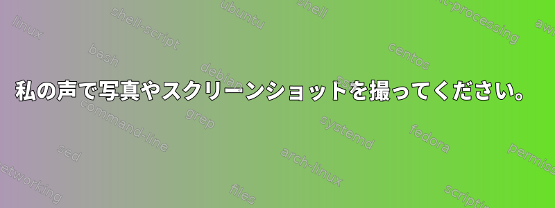 私の声で写真やスクリーンショットを撮ってください。