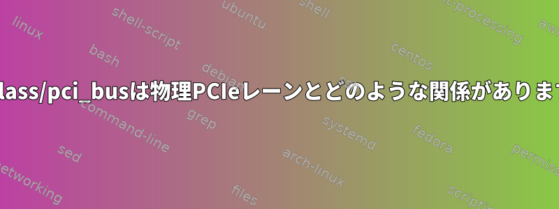 /sys/class/pci_busは物理PCIeレーンとどのような関係がありますか？