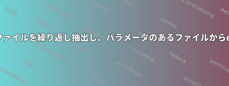 ディレクトリからファイルを繰り返し抽出し、パラメータのあるファイルからexeを実行します。