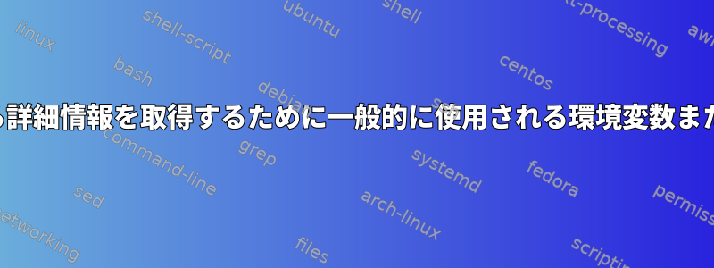 広範なアプリケーションから詳細情報を取得するために一般的に使用される環境変数または構成設定はありますか？