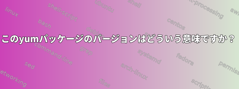 このyumパッケージのバージョンはどういう意味ですか？