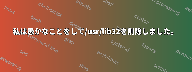 私は愚かなことをして/usr/lib32を削除しました。