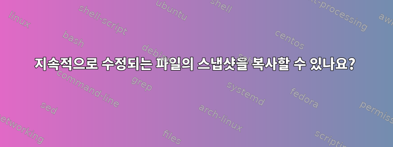 지속적으로 수정되는 파일의 스냅샷을 복사할 수 있나요?