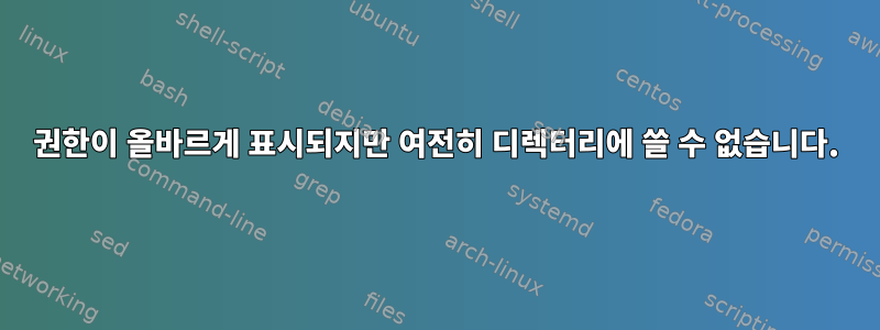 권한이 올바르게 표시되지만 여전히 디렉터리에 쓸 수 없습니다.