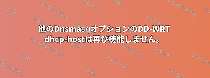 他のDnsmasqオプションのDD-WRT dhcp-hostは再び機能しません。