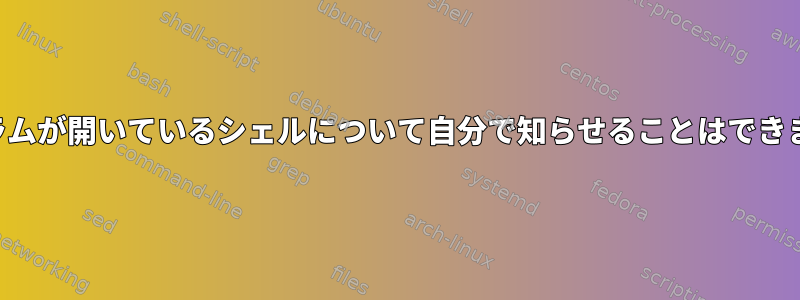 プログラムが開いているシェルについて自分で知らせることはできますか？