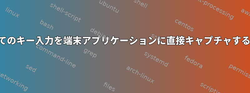 すべてのキー入力を端末アプリケーションに直接キャプチャする方法