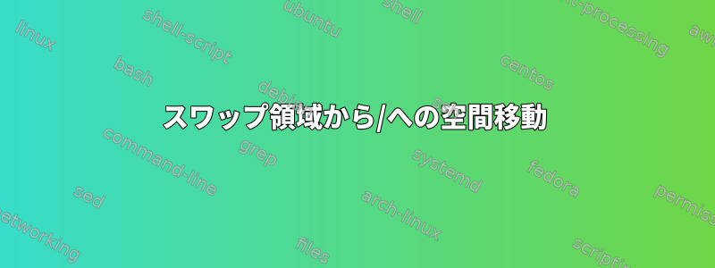 スワップ領域から/への空間移動