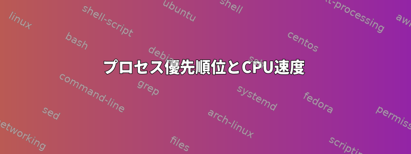 プロセス優先順位とCPU速度