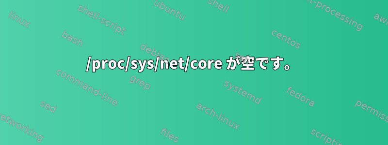 /proc/sys/net/core が空です。