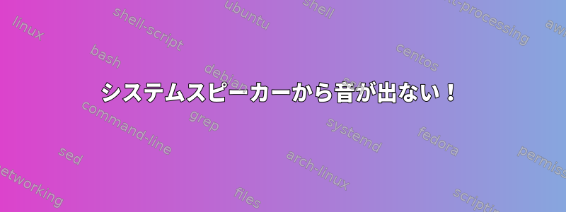 システムスピーカーから音が出ない！