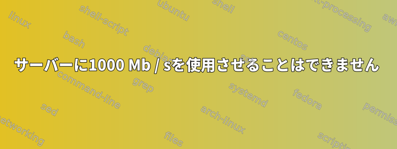 サーバーに1000 Mb / sを使用させることはできません