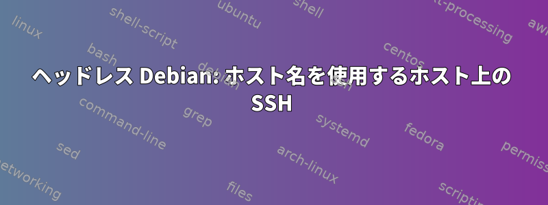 ヘッドレス Debian: ホスト名を使用するホスト上の SSH