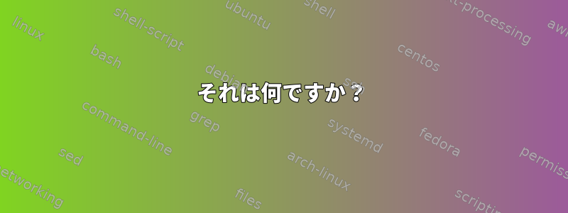 それは何ですか？