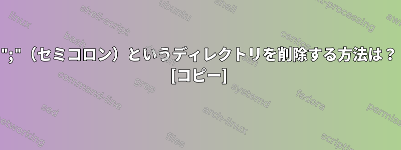 ";"（セミコロン）というディレクトリを削除する方法は？ [コピー]