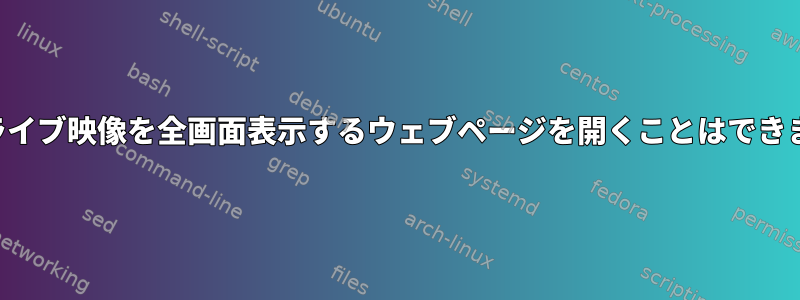 端末でライブ映像を全画面表示するウェブページを開くことはできますか？