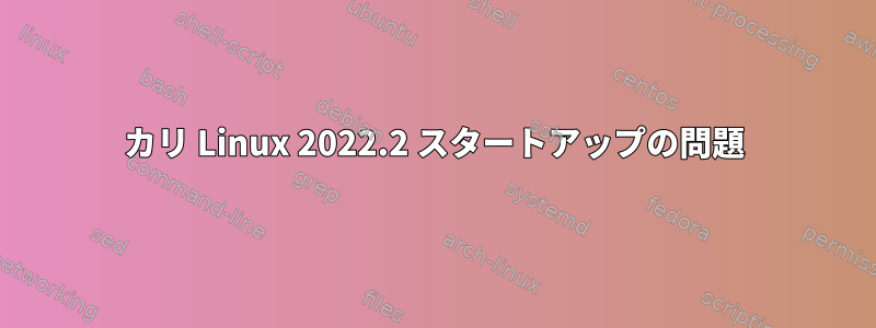 カリ Linux 2022.2 スタートアップの問題