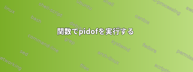 関数でpidofを実行する