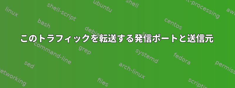 このトラフィックを転送する発信ポートと送信元