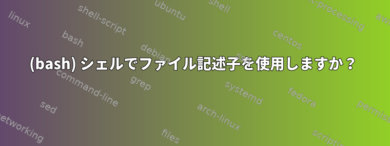 (bash) シェルでファイル記述子を使用しますか？