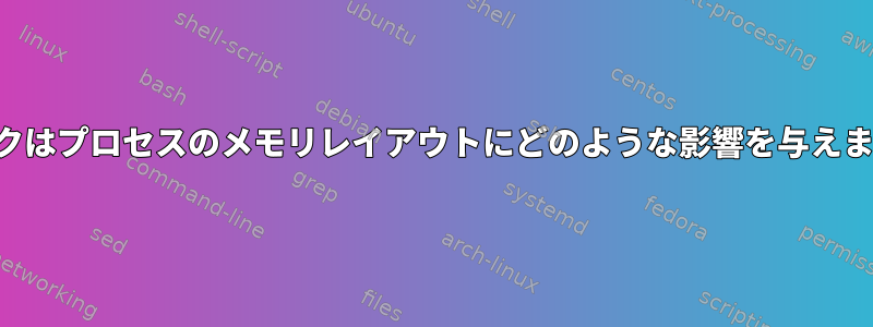 フォークはプロセスのメモリレイアウトにどのような影響を与えますか？